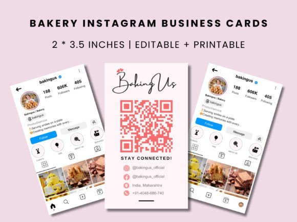 Bakery Instagram Business Cards Template