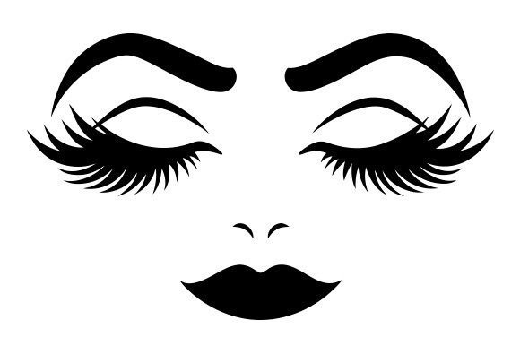 Black-and-White Permanent Makeup Vector: Precision for Designers