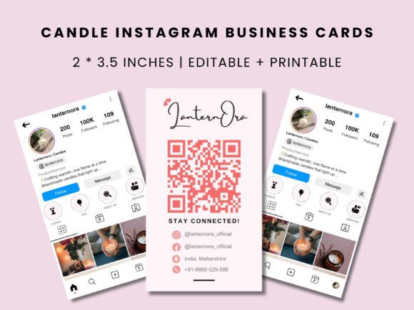 Candle Instagram Business Cards Template