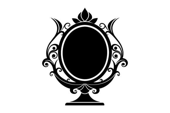 Creative Mirror Black Silhouette Vector: A Modern Design Element for Versatile Applications