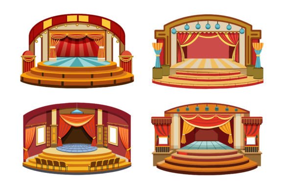 Empty Theater Stage Vector Design
