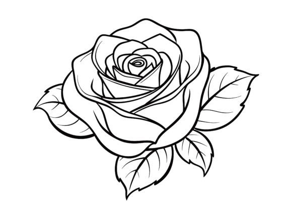 Rose Flower Line Art Drawing Vector: A Versatile Design Element for Creative Projects