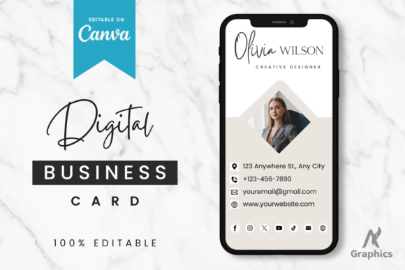 Royal New Digital Business Card Template: Elevate Your Brand with a Modern, Editable Design