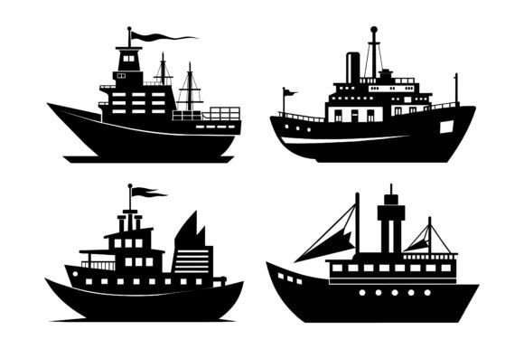 Ship Black Silhouette Bundle: A Versatile Design Resource for Creative Professionals