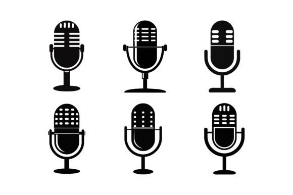 Voice Recorder Mic Icon Black Silhouette
